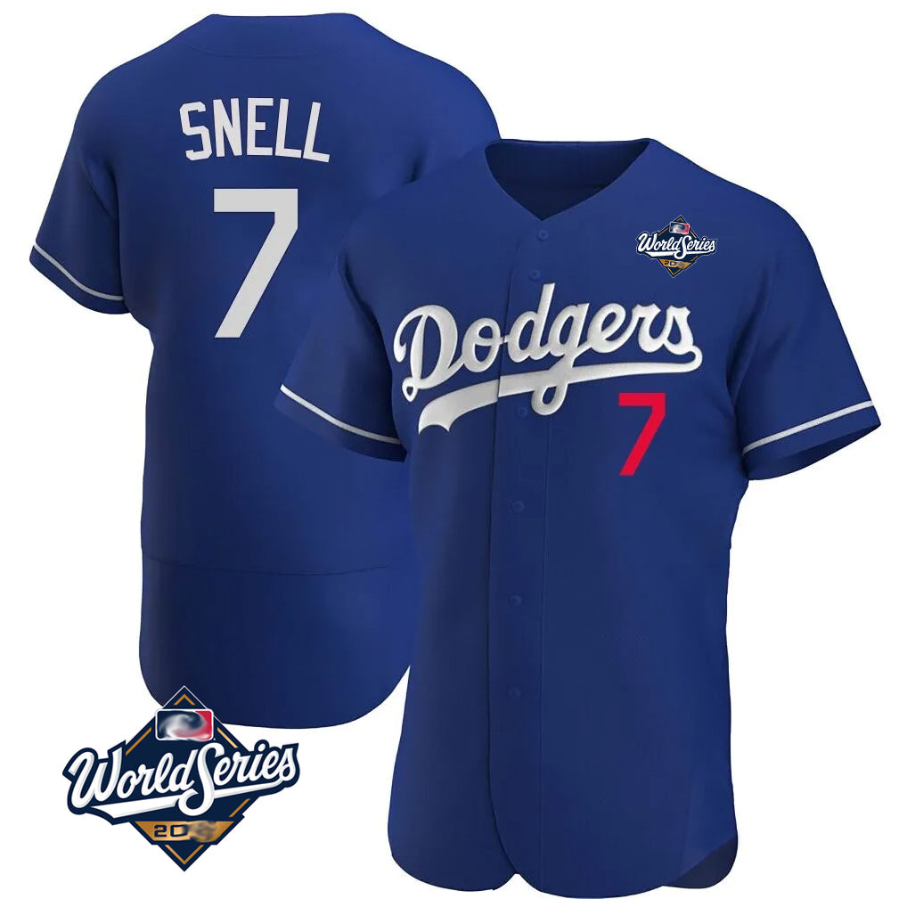 MATTH LA.Dodgers #7 Blake Snell Player Royal Limited Elite World Series Home Stitched Jerseys