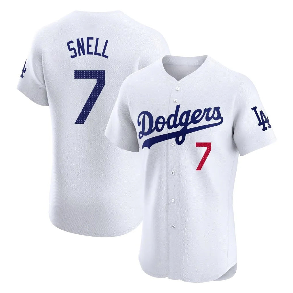 MATTH LA.Dodgers #7 Blake Snell Player White Limited Elite Home Stitched Jerseys