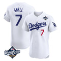 MATTH LA.Dodgers #7 Blake Snell Player White Limited Elite World Series Home Stitched Jerseys