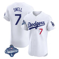 MATTH LA.Dodgers #7 Blake Snell Player White Limited Elite World Series Meet Home Stitched Jerseys