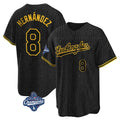 MATTH LA.Dodgers #8 Enrique Hern?¡ì?¨¦ndez Player Black Gold World Series Meet Limited Home Stitched Jerseys