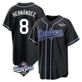 MATTH LA.Dodgers #8 Enrique Hern?¡ì?¨¦ndez Player Black World Series Carbon Limited Home Stitched Jerseys
