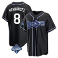 MATTH LA.Dodgers #8 Enrique Hern?¡ì?¨¦ndez Player Black World Series Meet Carbon Limited Home Stitched Jerseys