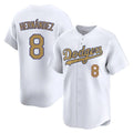 MATTH LA.Dodgers #8 Enrique Hern?¡ì?¨¦ndez Player Gold Collection Limited Home Stitched Jerseys