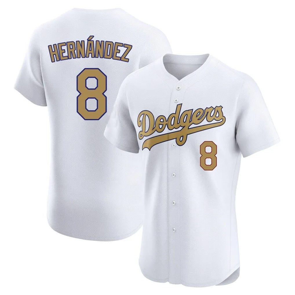 MATTH LA.Dodgers #8 Enrique Hern?¡ì?¨¦ndez Player Gold Limited Elite Home Stitched Jerseys