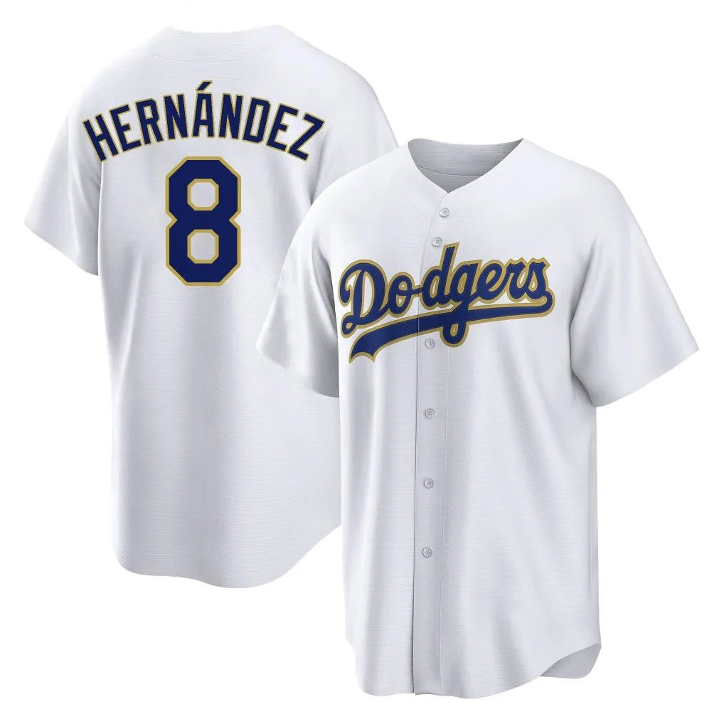 MATTH LA.Dodgers #8 Enrique Hern?¡ì?¨¦ndez Player Gold White 2026 Collection Stadium Game Stitched Jerseys