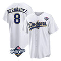 MATTH LA.Dodgers #8 Enrique Hern?¡ì?¨¦ndez Player Gold White World Series 2026 Collection Stadium Game Stitched Jerseys