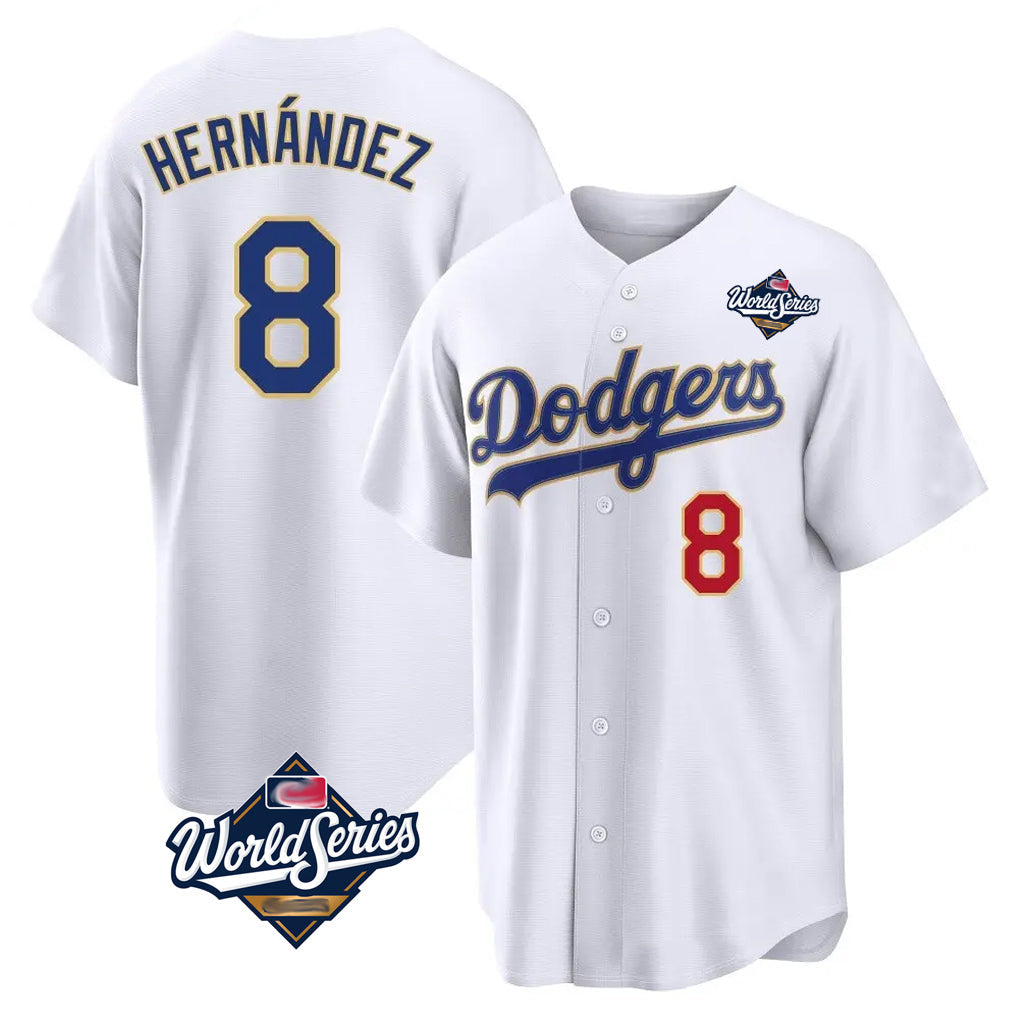 MATTH LA.Dodgers #8 Enrique Hern?¡ì?¨¦ndez Player Gold White World Series 2026 Collection Stadium Limited Stitched Jerseys