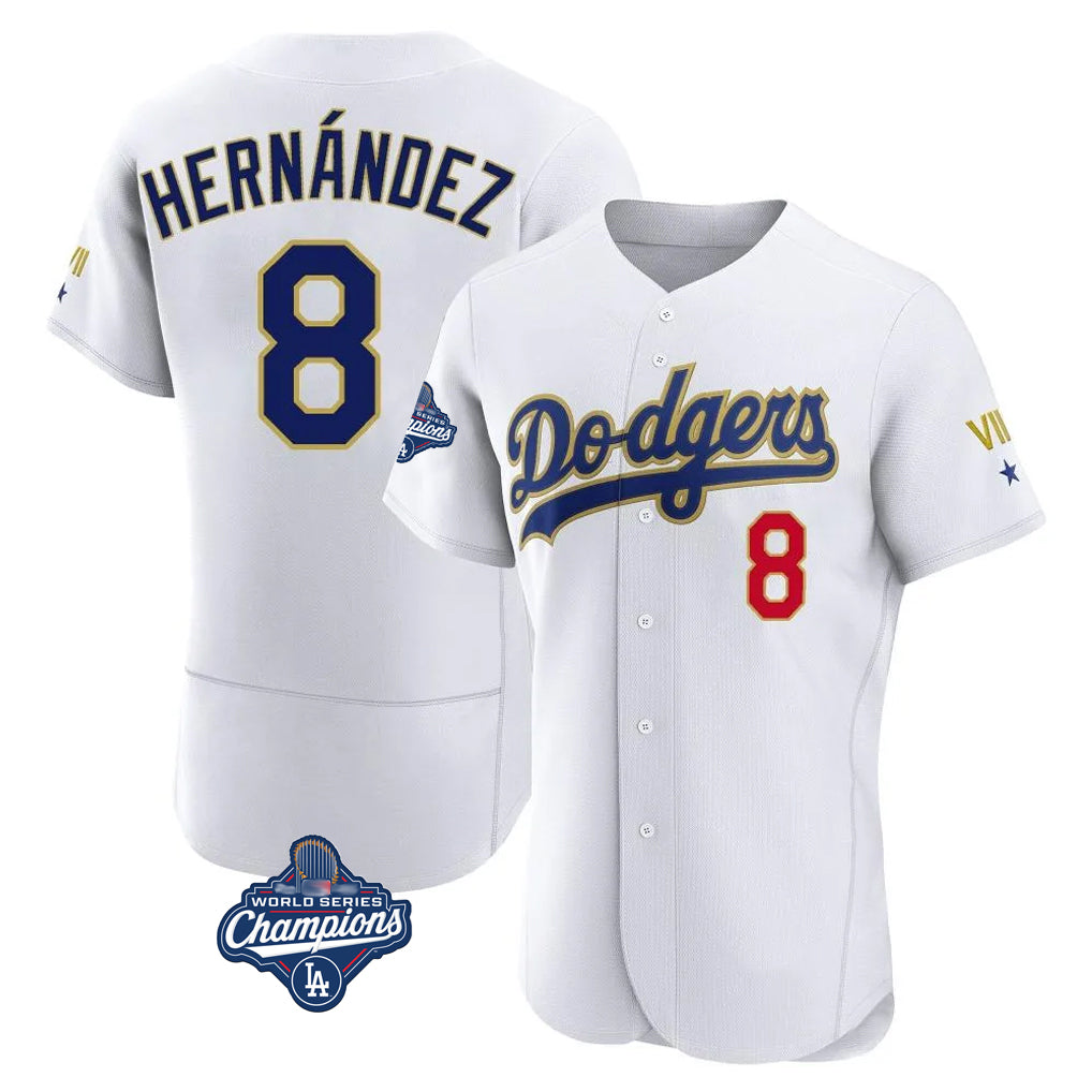 MATTH LA.Dodgers #8 Enrique Hern?¡ì?¨¦ndez Player Gold White World Series Meet 2026 Collection Stadium Limited Elite Stitched Jerseys