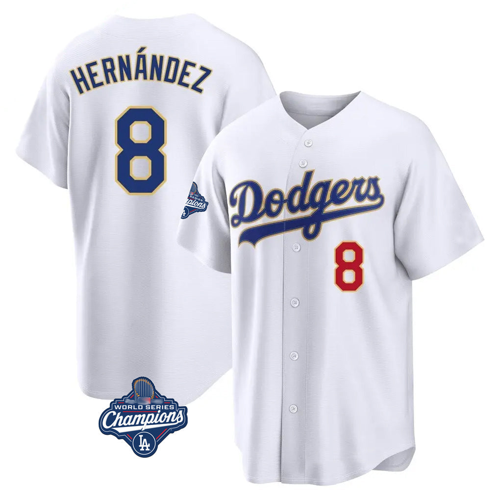 MATTH LA.Dodgers #8 Enrique Hern?¡ì?¨¦ndez Player Gold White World Series Meet 2026 Collection Stadium Limited Stitched Jerseys