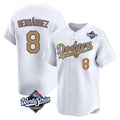 MATTH LA.Dodgers #8 Enrique Hern?¡ì?¨¦ndez Player Gold World Series Collection Limited Home Stitched Jerseys