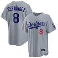 MATTH LA.Dodgers #8 Enrique Hern?¡ì?¨¦ndez Player Gray Game Home Stitched Jerseys