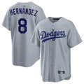 MATTH LA.Dodgers #8 Enrique Hern?¡ì?¨¦ndez Player Gray Game Stitched Jerseys