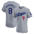 MATTH LA.Dodgers #8 Enrique Hern?¡ì?¨¦ndez Player Gray Limited Elite Home Stitched Jerseys