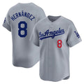 MATTH LA.Dodgers #8 Enrique Hern?¡ì?¨¦ndez Player Gray Limited Home Stitched Jerseys