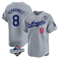 MATTH LA.Dodgers #8 Enrique Hern?¡ì?¨¦ndez Player Gray World Series Limited Home Stitched Jerseys