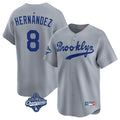 MATTH LA.Dodgers #8 Enrique Hern?¡ì?¨¦ndez Player Gray World Series Meet Game Limited Home Stitched Jerseys