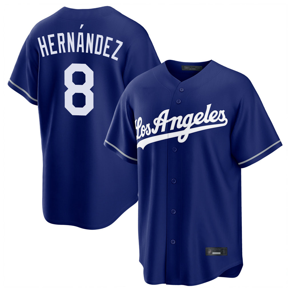 MATTH LA.Dodgers #8 Enrique Hern?¡ì?¨¦ndez Player Royal Game Stitched Jerseys