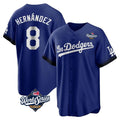 MATTH LA.Dodgers #8 Enrique Hern?¡ì?¨¦ndez Player Royal World Series City Connect Home Game Stitched Jerseys