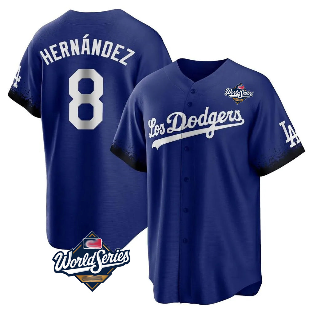 MATTH LA.Dodgers #8 Enrique Hern?¡ì?¨¦ndez Player Royal World Series City Connect Home Game Stitched Jerseys