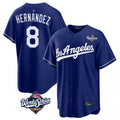MATTH LA.Dodgers #8 Enrique Hern?¡ì?¨¦ndez Player Royal World Series Game Stitched Jerseys