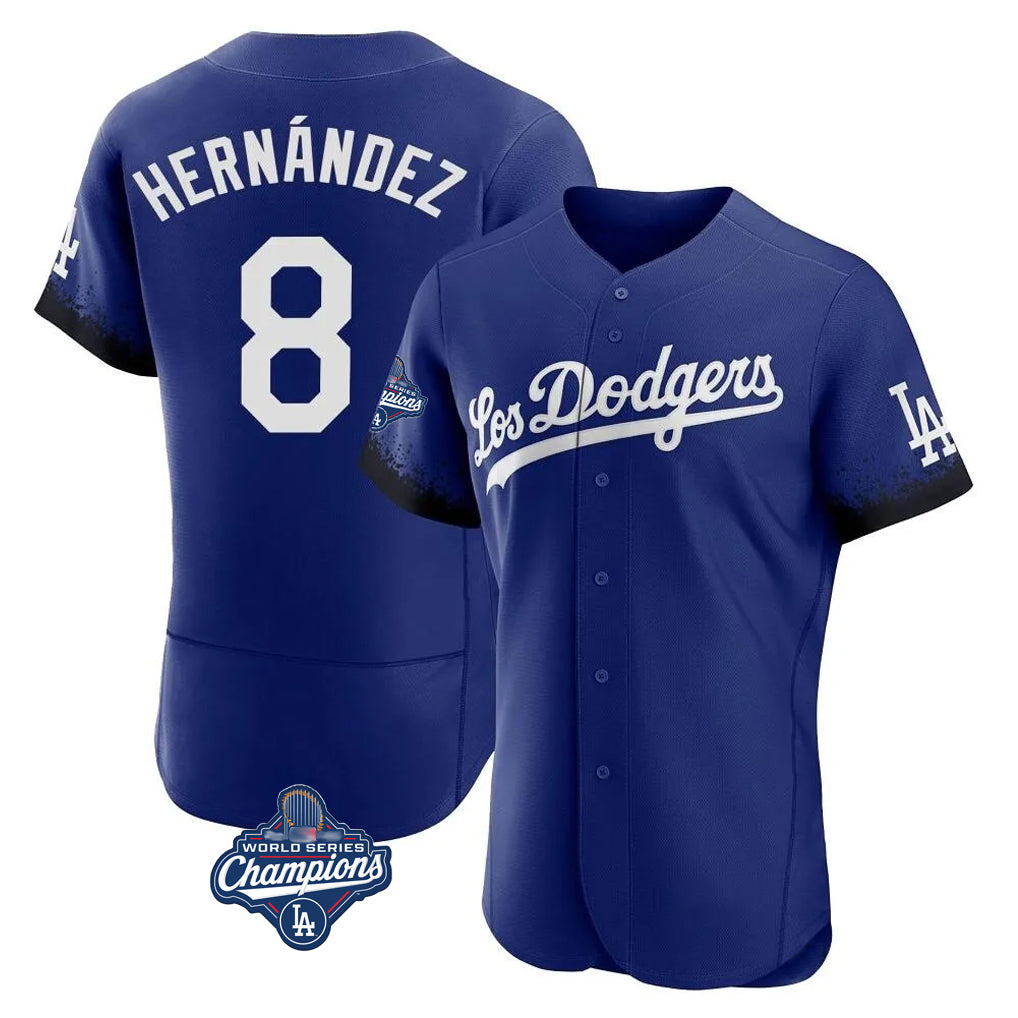 MATTH LA.Dodgers #8 Enrique Hern?¡ì?¨¦ndez Player Royal World Series Meet City Connect Elite Home Stitched Jerseys