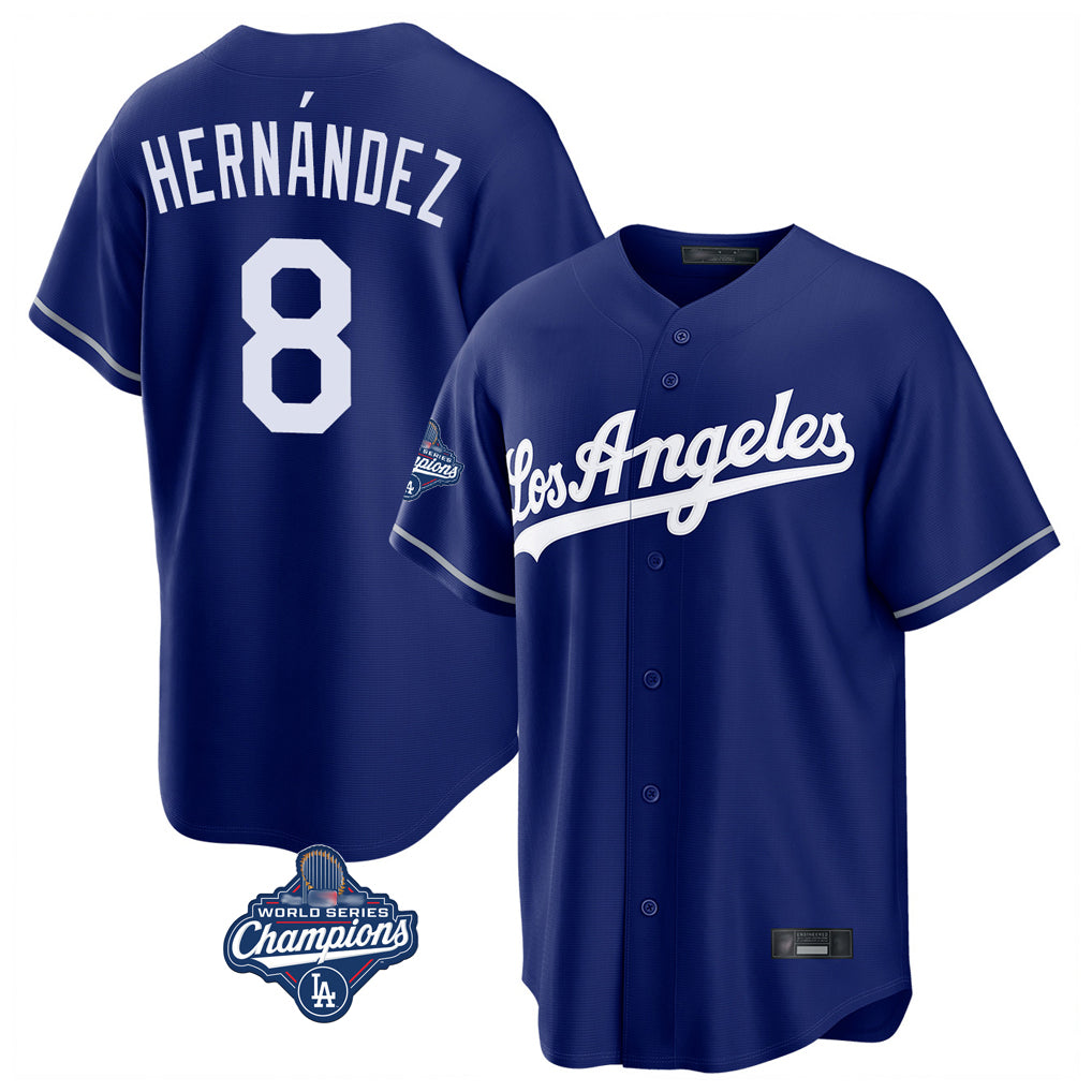 MATTH LA.Dodgers #8 Enrique Hern?¡ì?¨¦ndez Player Royal World Series Meet Game Stitched Jerseys