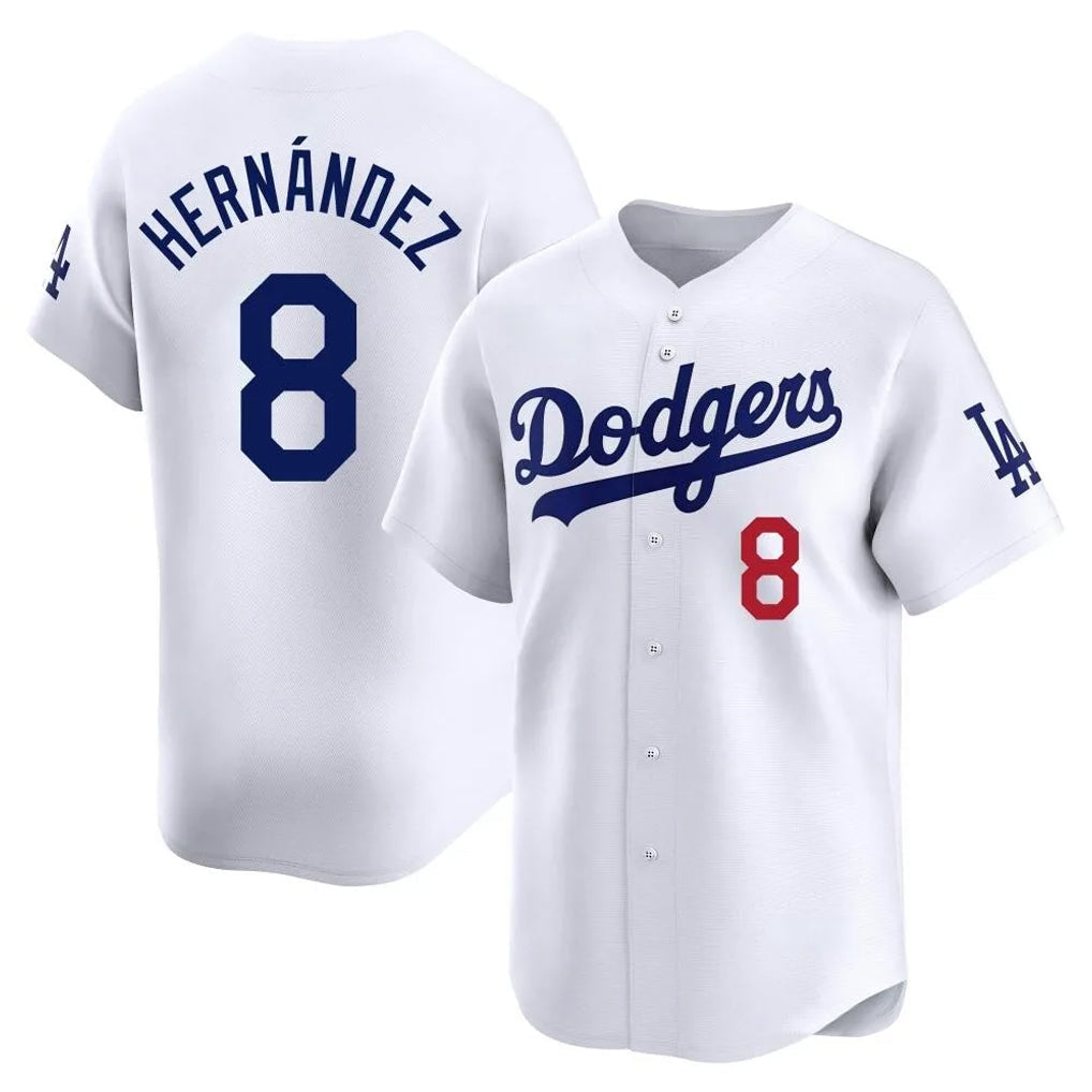 MATTH LA.Dodgers #8 Enrique Hern?¡ì?¨¦ndez Player White Limited Home Stitched Jerseys