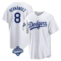 MATTH LA.Dodgers #8 Enrique Hern?¡ì?¨¦ndez Player White World Series Meet Game Home Stitched Jerseys