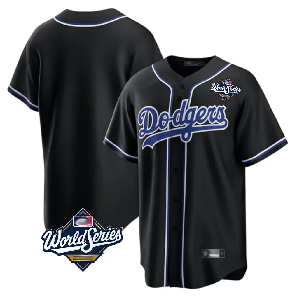 MATTH LA.Dodgers Blank Player Black Carbon Limited Home World Series Stitched Jerseys