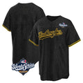 MATTH LA.Dodgers Blank Player Black Gold Limited Home World Series Stitched Jerseys