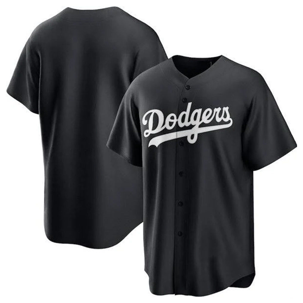 MATTH LA.Dodgers Blank Player Black Pitch Fashion T-shirt Stitched Jerseys