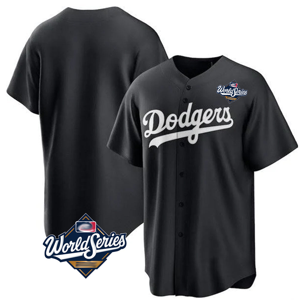 MATTH LA.Dodgers Blank Player Black Pitch Fashion World Series T-shirt Stitched Jerseys