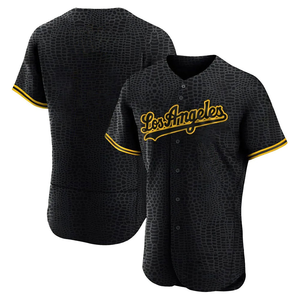 MATTH LA.Dodgers Blank Player Black Snake Skin City Limited Elite Home Stitched Jerseys
