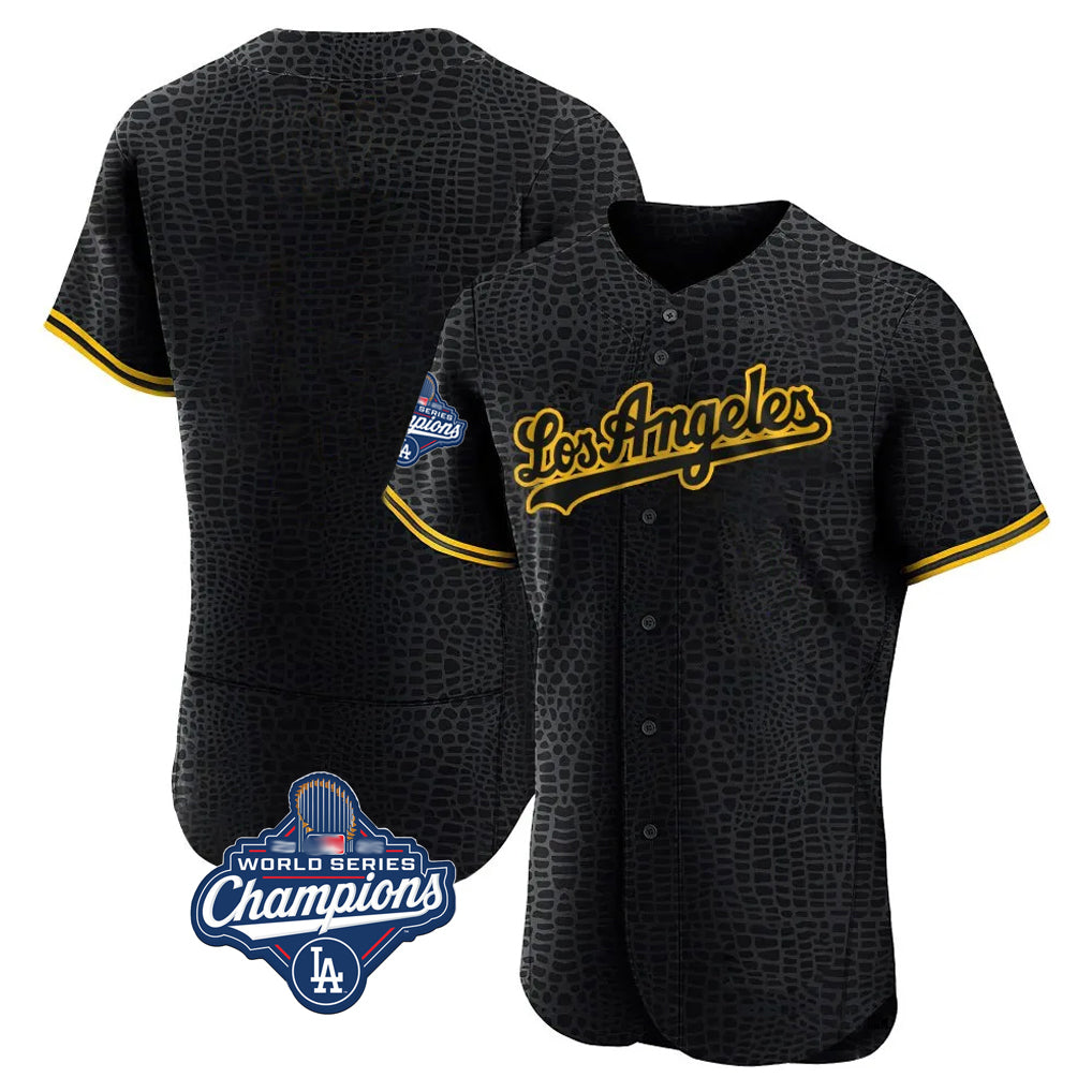 MATTH LA.Dodgers Blank Player Black Snake Skin City Limited Elite Home World Series Meet Stitched Jerseys