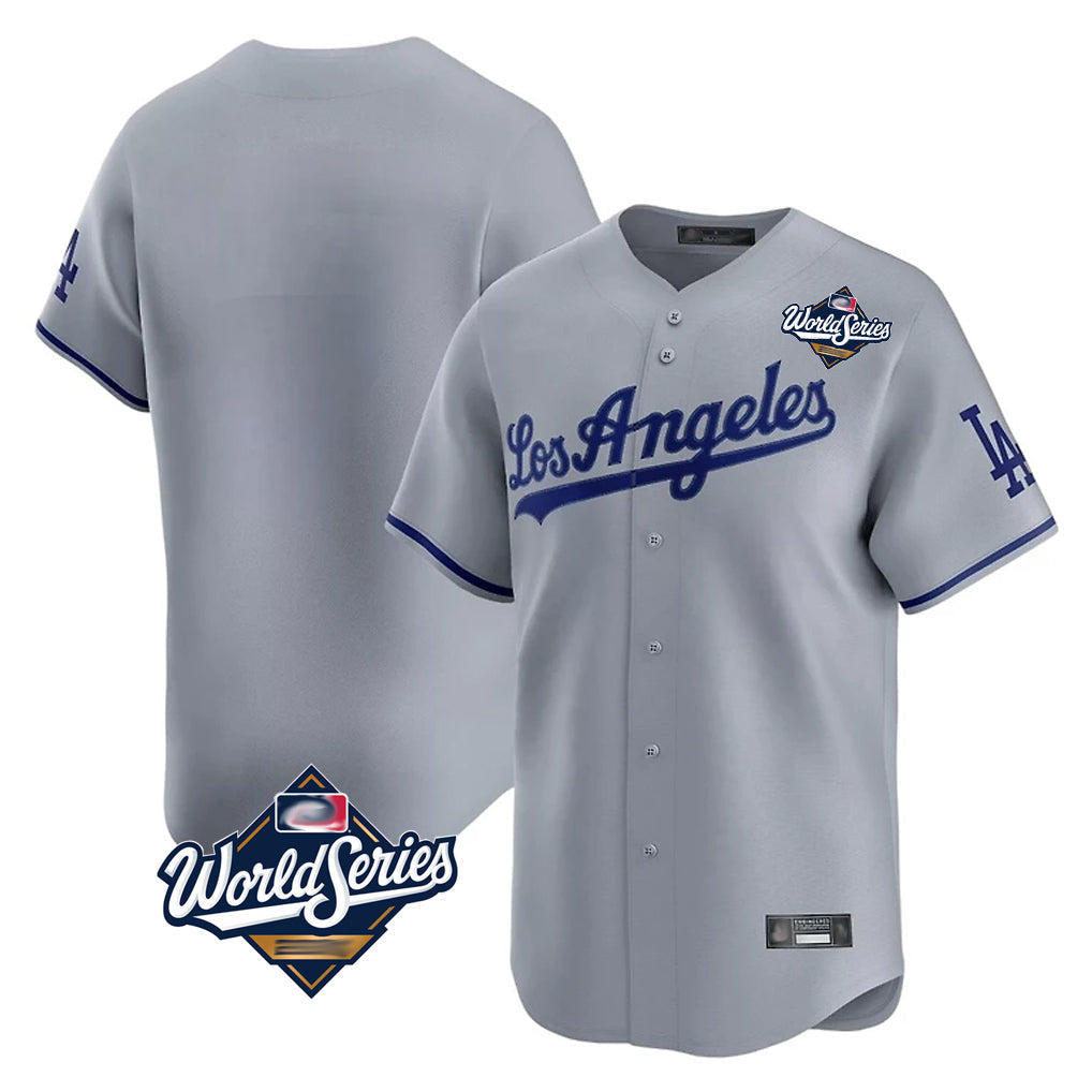 MATTH LA.Dodgers Blank Player Gray Limited Game World Series Stitched Jerseys