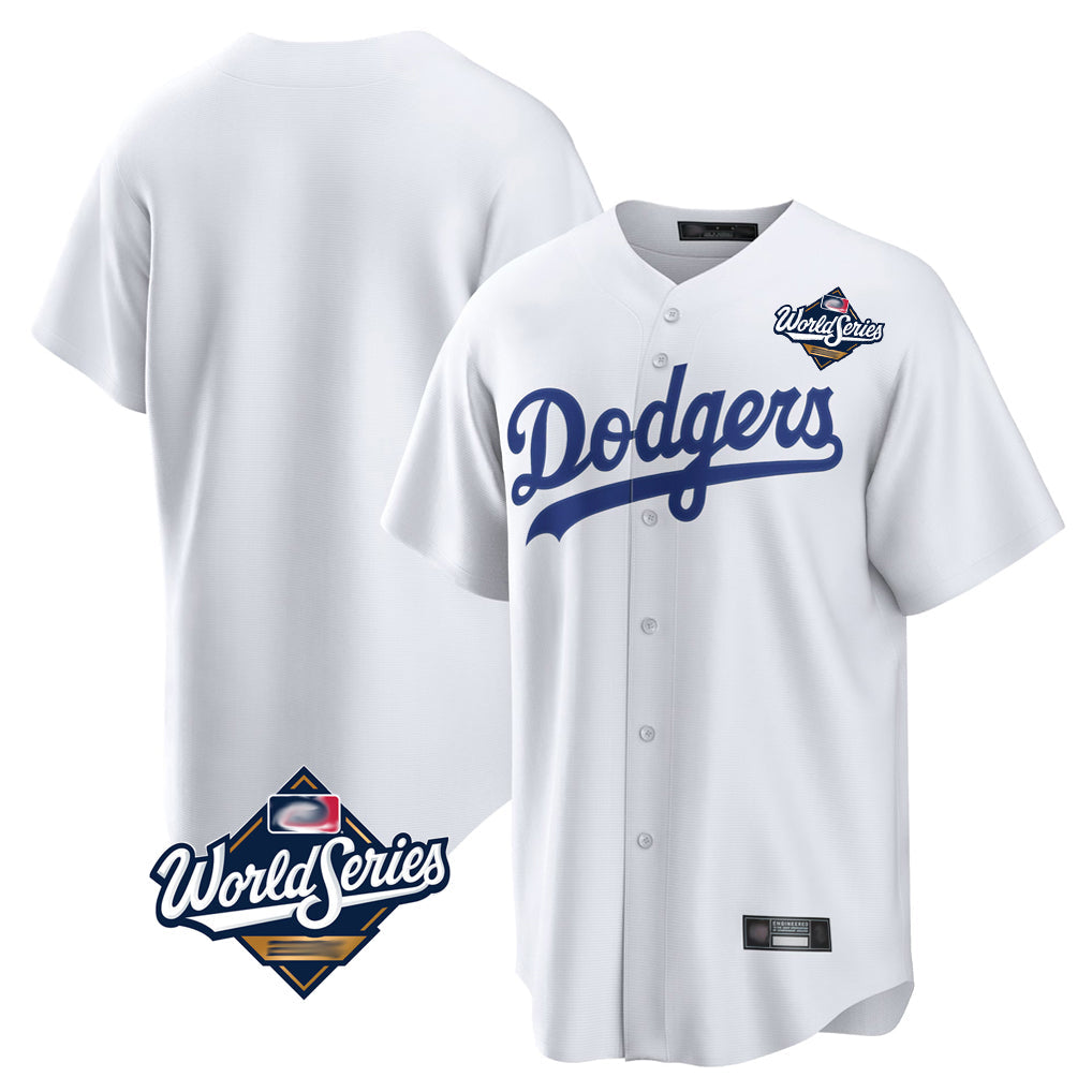 MATTH LA.Dodgers Blank Player White Game Home World Series Stitched Jerseys