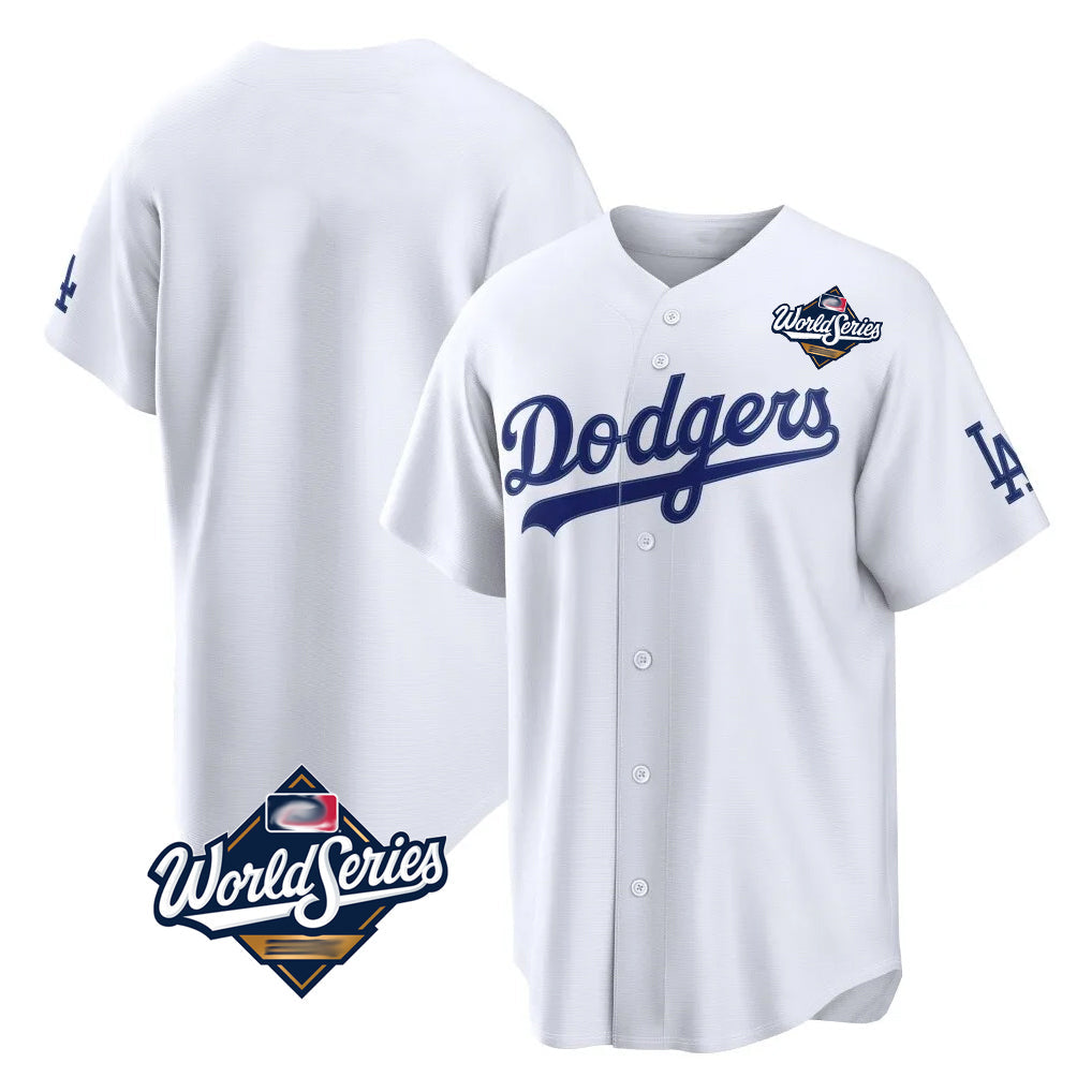 MATTH LA.Dodgers Blank Player White Home Game World Series Stitched Jerseys