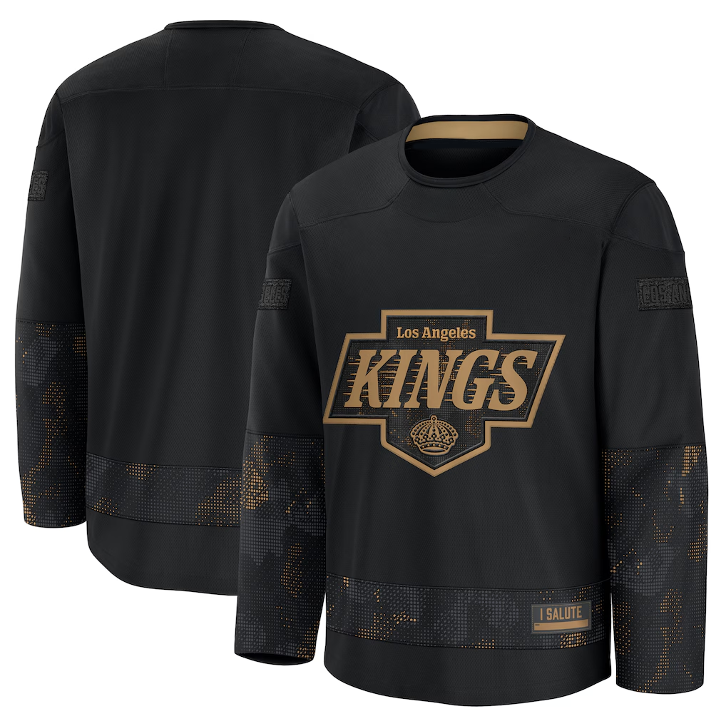 MATTH LA.Kings Black 2024 Military Appreciation Practice Jerseys