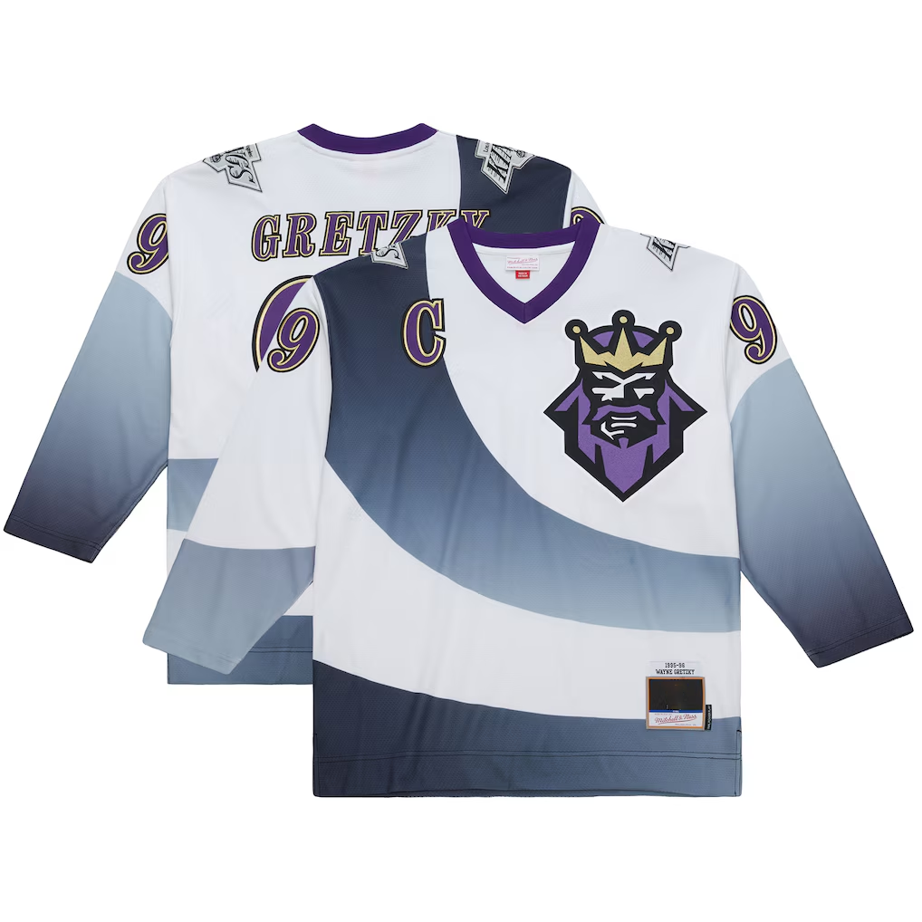 MATTH LA.Kings #99 Wayne Gretzky Mitchell & Ness White Big & Tall 1995-96 Blue Line 2.0 Jerseys