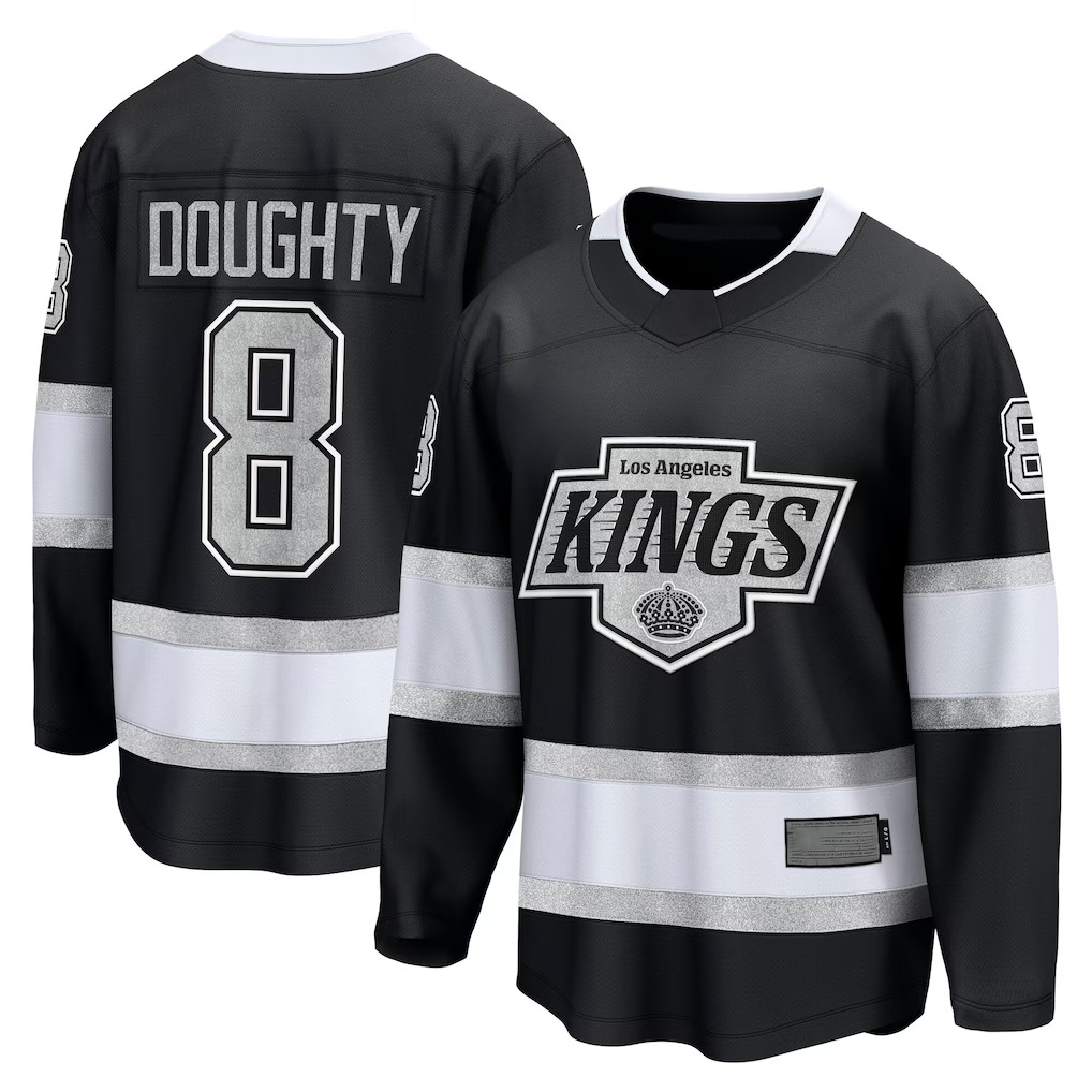 MATTH LA.Kings #8 Drew Doughty Black Home Premier Breakaway Player Jerseys