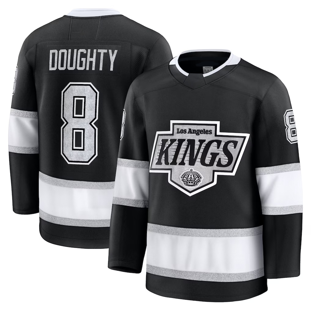 MATTH LA.Kings #8 Drew Doughty Black Home Premium Jerseys