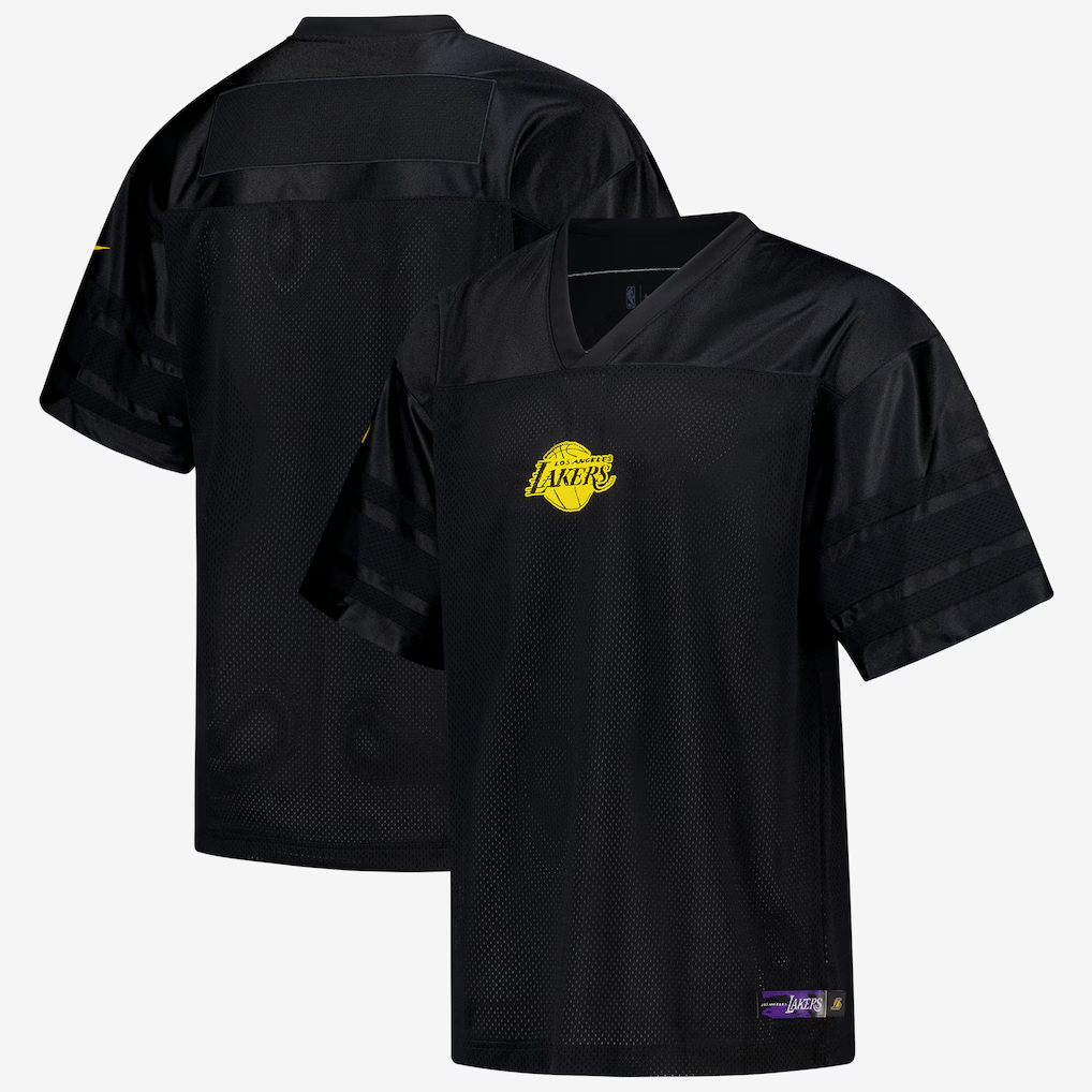 MATTH LA.Lakers Black Courtside Football Stitched Jerseys