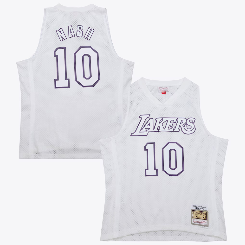 MATTH LA.Lakers #10 Steve Nash White Mitchell & Ness 2012 Day Authentic Stitched Jerseys