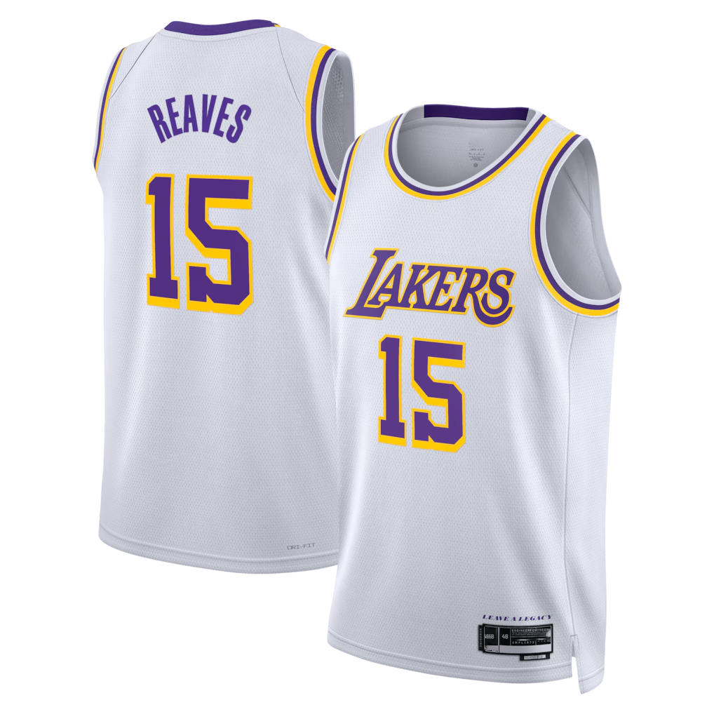MATTH LA.Lakers #15 Austin Reaves White Association Edition Swingman Stitched Jerseys