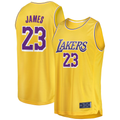 MATTH LA.Lakers #23 LeBron James Gold Big & Tall Fast Break Player Stitched Jerseys - Icon Edition