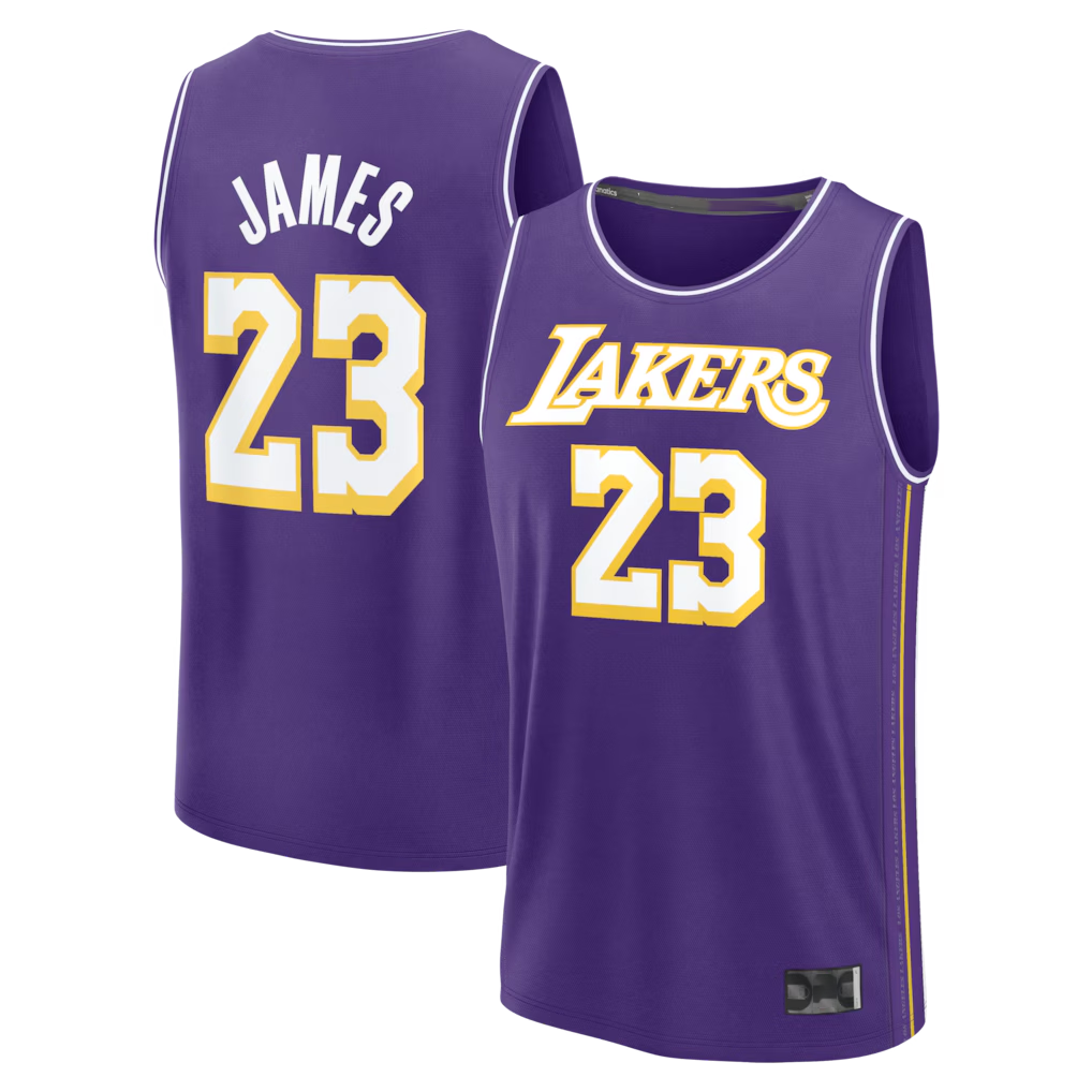 MATTH LA.Lakers #23 LeBron James Purple Fast Break Stitched Jerseys - Statement Edition