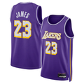MATTH LA.Lakers #23 LeBron James Purple Swingman Stitched Jerseys - Statement Edition