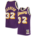 MATTH LA.Lakers #32 Magic Johnson Mitchell & Ness Purple 1984-1985 Hardwood Classics Authentic Jerseys