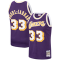 MATTH LA.Lakers #33 Kareem Abdul-Jabbar Mitchell & Ness Purple Hardwood Classics Swingman Jerseys